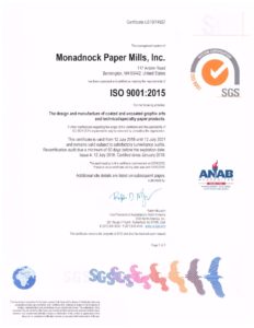Certificate_ISO_9001_2015 - Monadnock